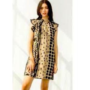 THML Black and Tan Geometric Dress.